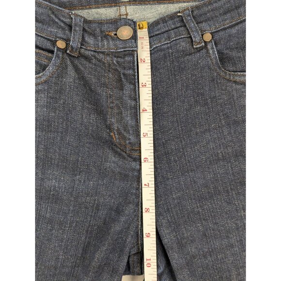 Eileen Fisher Jeans Size Small 30x29 Dark Blue Straight Leg Denim Raw Hem - Picture 6 of 8